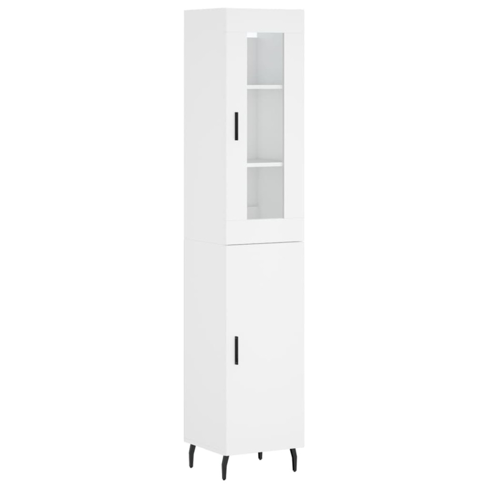 vidaXL Dulap înalt, alb, 34,5x34x180 cm, lemn prelucrat