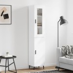 vidaXL Dulap înalt, alb, 34,5x34x180 cm, lemn prelucrat vidaXL Dulap înalt, alb, 34,5x34x180 cm, lemn prelucrat