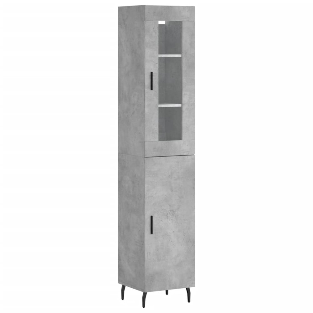 vidaXL Dulap înalt, gri beton, 34,5x34x180 cm, lemn prelucrat
