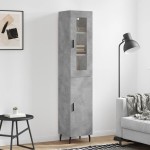 vidaXL Dulap înalt, gri beton, 34,5x34x180 cm, lemn prelucrat vidaXL Dulap înalt, gri beton, 34,5x34x180 cm, lemn prelucrat