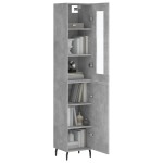 vidaXL Dulap înalt, gri beton, 34,5x34x180 cm, lemn prelucrat vidaXL Dulap înalt, gri beton, 34,5x34x180 cm, lemn prelucrat