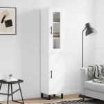 vidaXL Dulap înalt, alb, 34,5x34x180 cm, lemn prelucrat vidaXL Dulap înalt, alb, 34,5x34x180 cm, lemn prelucrat