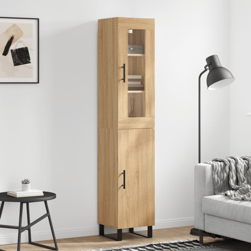 vidaXL Dulap înalt, stejar sonoma, 34,5x34x180 cm, lemn prelucrat