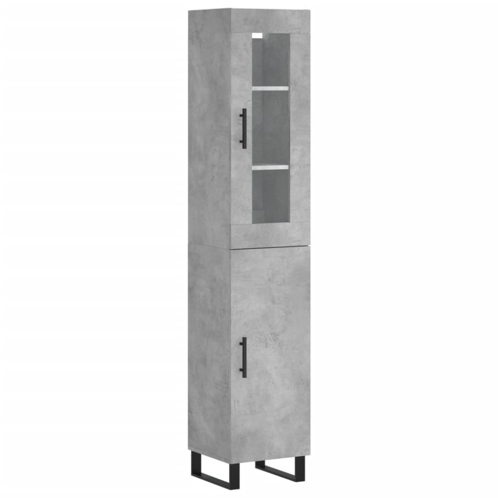 vidaXL Dulap înalt, gri beton, 34,5x34x180 cm, lemn prelucrat