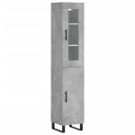 vidaXL Dulap înalt, gri beton, 34,5x34x180 cm, lemn prelucrat