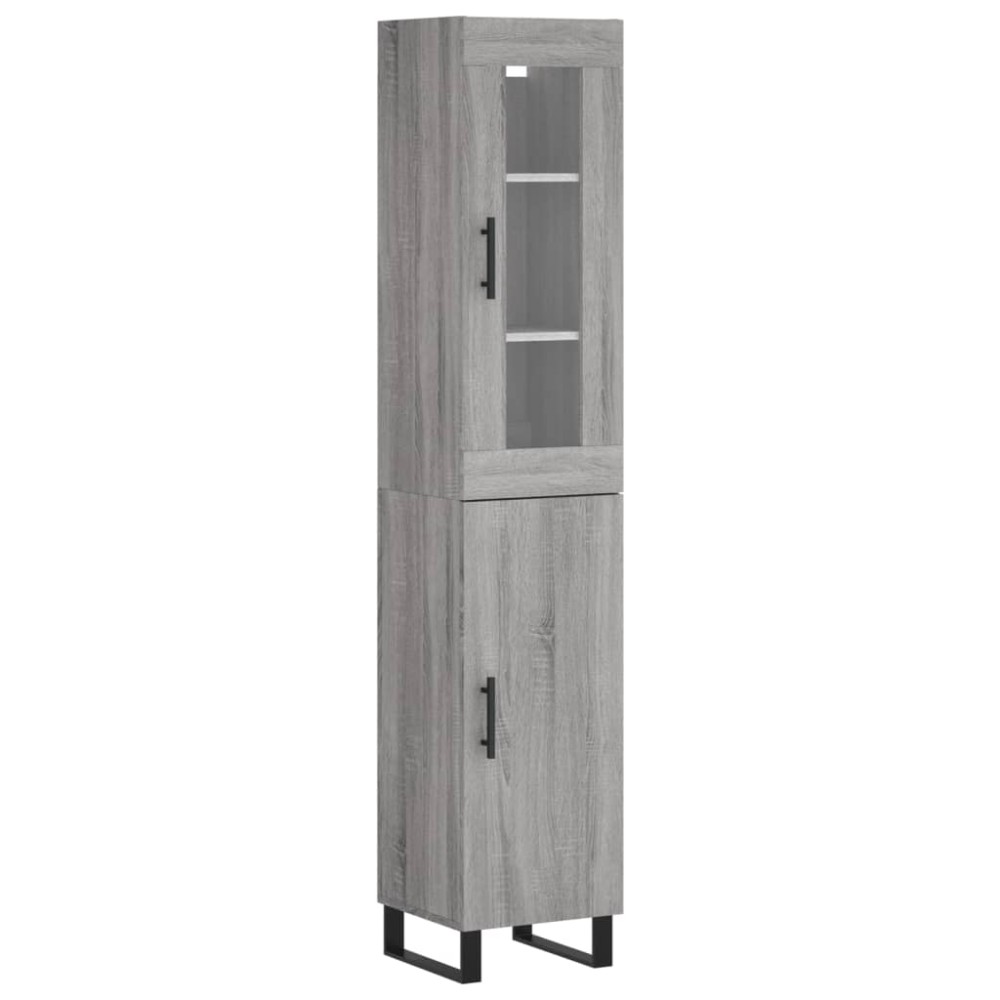 vidaXL Dulap înalt, gri sonoma, 34,5x34x180 cm, lemn prelucrat