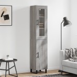 vidaXL Dulap înalt, gri sonoma, 34,5x34x180 cm, lemn prelucrat