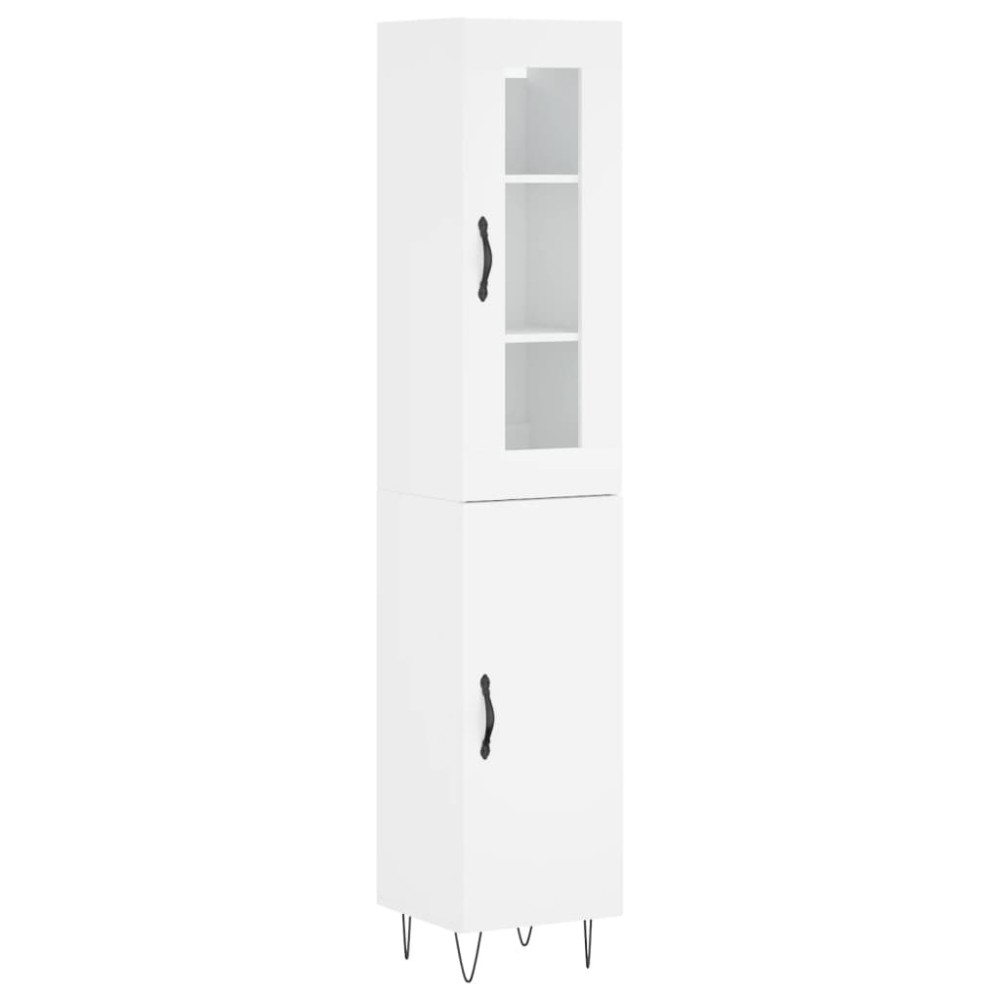 vidaXL Dulap înalt, alb, 34,5x34x180 cm, lemn prelucrat