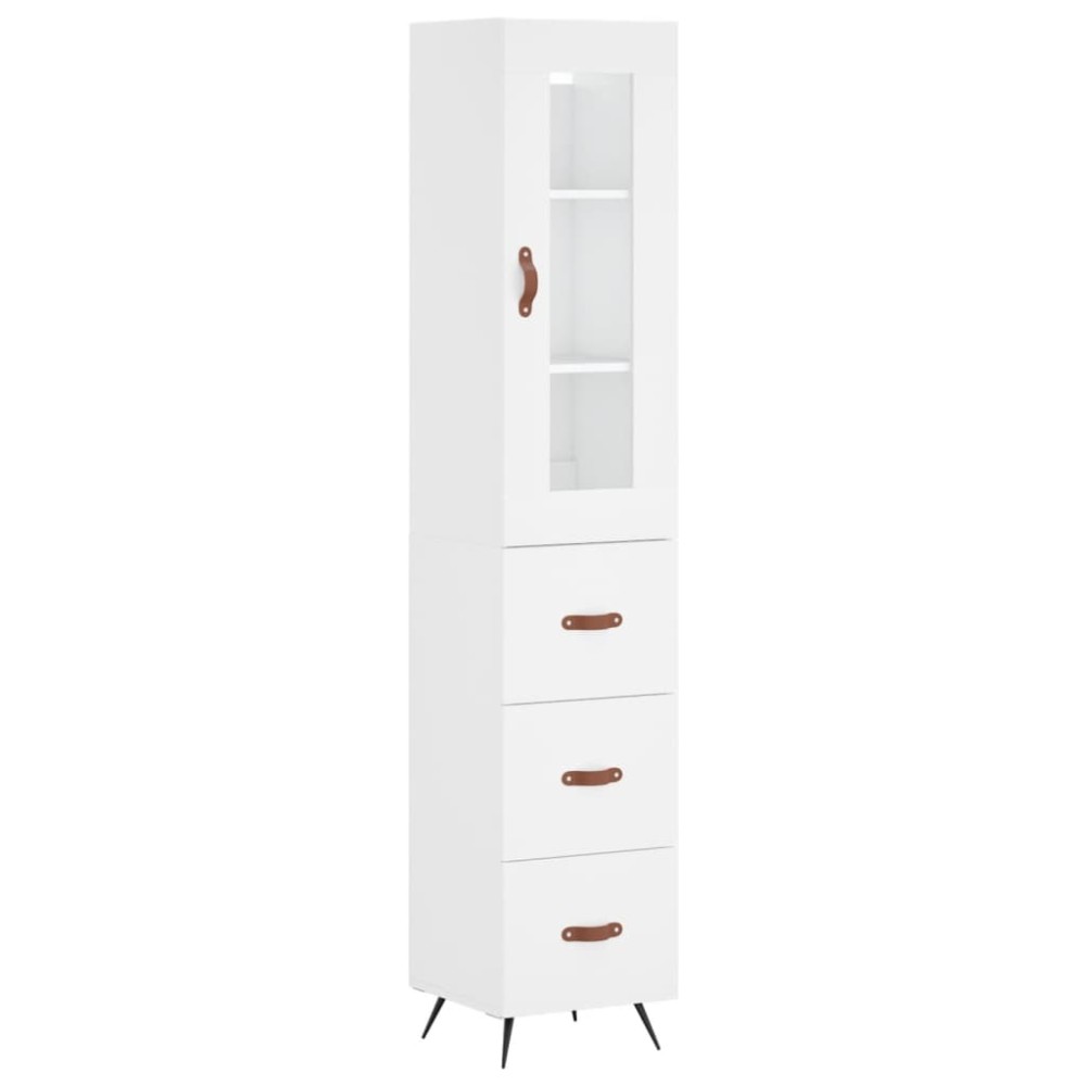 vidaXL Dulap înalt, alb, 34,5x34x180 cm, lemn prelucrat