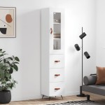 vidaXL Dulap înalt, alb, 34,5x34x180 cm, lemn prelucrat vidaXL Dulap înalt, alb, 34,5x34x180 cm, lemn prelucrat