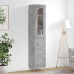 vidaXL Dulap înalt, gri beton, 34,5x34x180 cm, lemn prelucrat vidaXL Dulap înalt, gri beton, 34,5x34x180 cm, lemn prelucrat