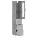 vidaXL Dulap înalt, gri beton, 34,5x34x180 cm, lemn prelucrat vidaXL Dulap înalt, gri beton, 34,5x34x180 cm, lemn prelucrat