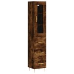vidaXL Dulap înalt, stejar fumuriu, 34,5x34x180 cm, lemn prelucrat