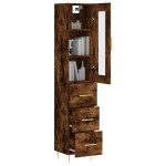 vidaXL Dulap înalt, stejar fumuriu, 34,5x34x180 cm, lemn prelucrat