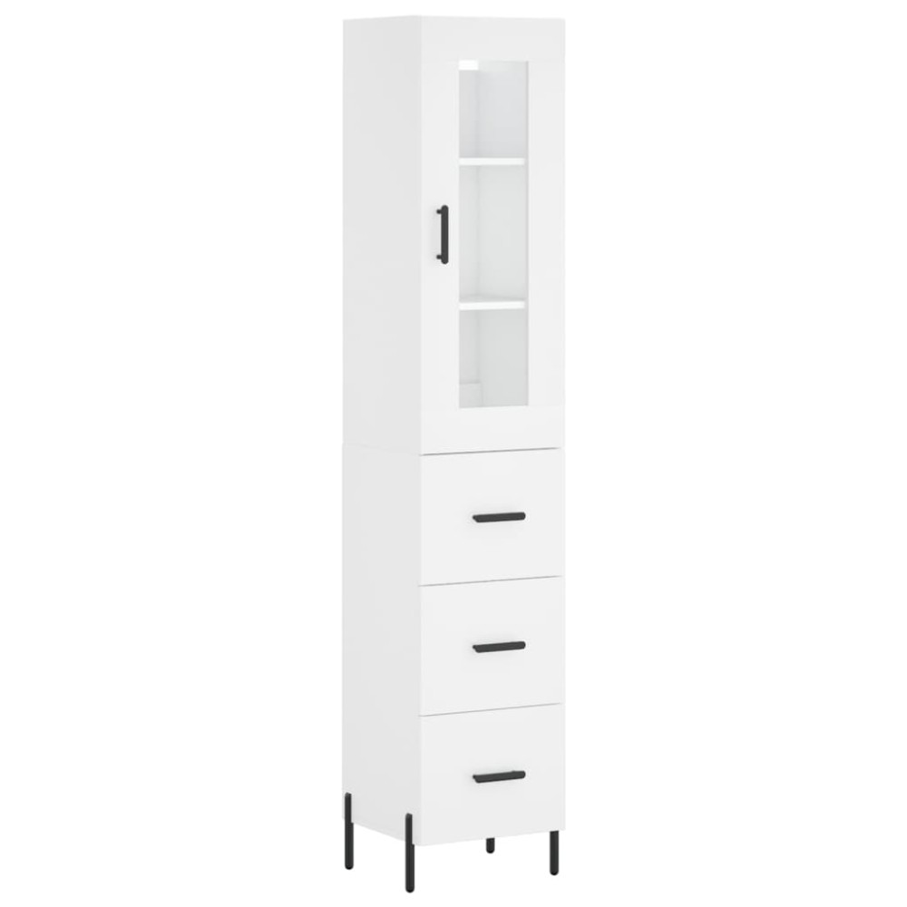 vidaXL Dulap înalt, alb, 34,5x34x180 cm, lemn prelucrat