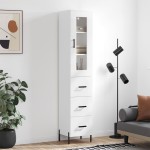 vidaXL Dulap înalt, alb, 34,5x34x180 cm, lemn prelucrat vidaXL Dulap înalt, alb, 34,5x34x180 cm, lemn prelucrat