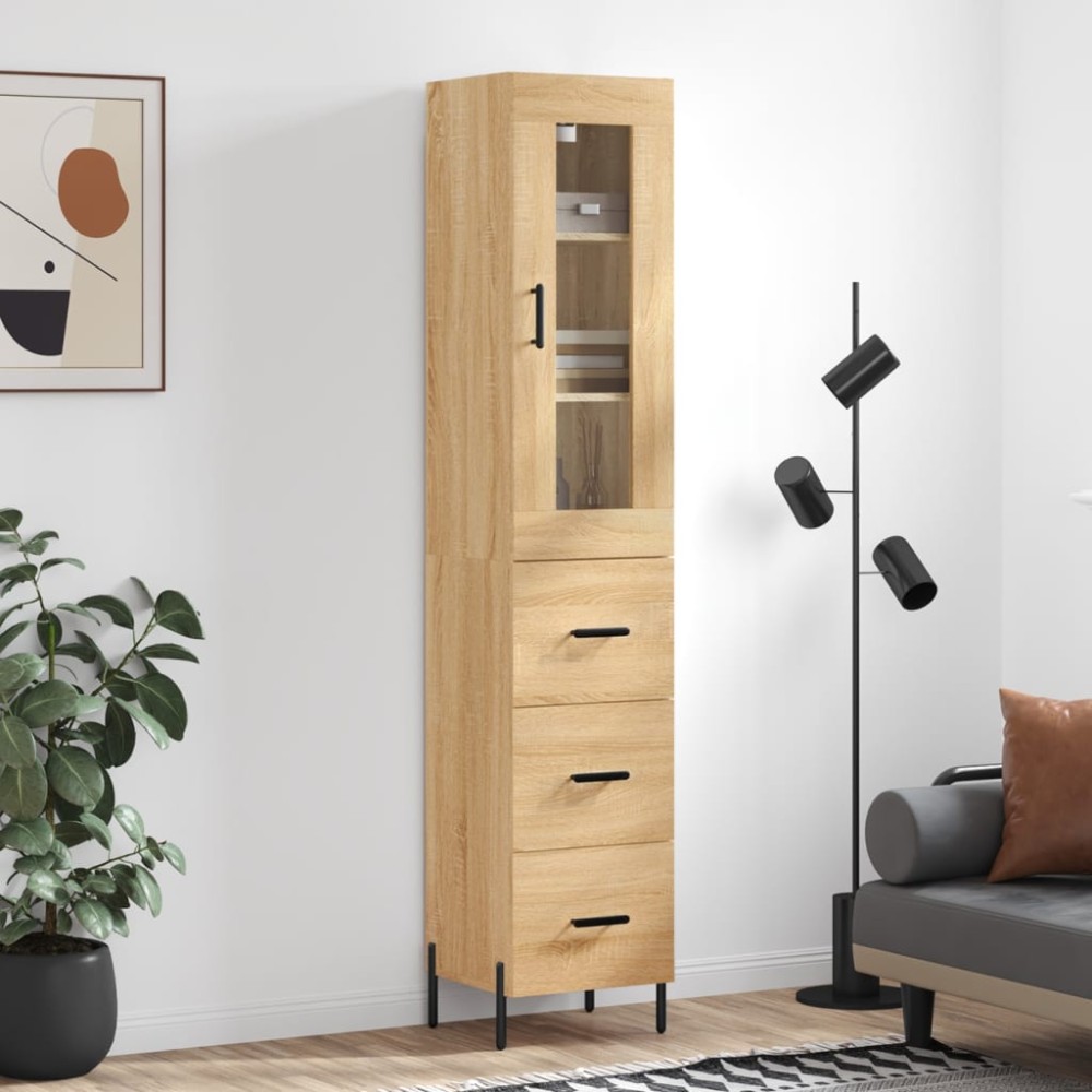 vidaXL Dulap înalt, stejar sonoma, 34,5x34x180 cm, lemn prelucrat