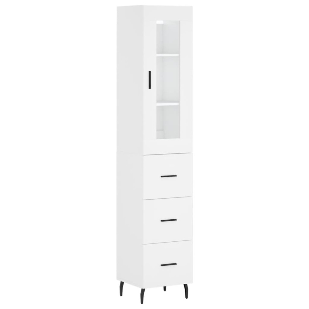vidaXL Dulap înalt, alb, 34,5x34x180 cm, lemn prelucrat