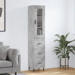 vidaXL Dulap înalt, gri beton, 34,5x34x180 cm, lemn prelucrat vidaXL Dulap înalt, gri beton, 34,5x34x180 cm, lemn prelucrat