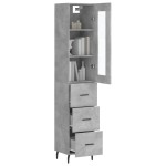 vidaXL Dulap înalt, gri beton, 34,5x34x180 cm, lemn prelucrat vidaXL Dulap înalt, gri beton, 34,5x34x180 cm, lemn prelucrat