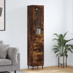 vidaXL Dulap înalt, stejar fumuriu, 34,5x34x180 cm, lemn prelucrat