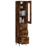 vidaXL Dulap înalt, stejar fumuriu, 34,5x34x180 cm, lemn prelucrat