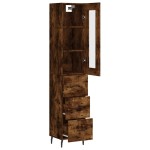 vidaXL Dulap înalt, stejar fumuriu, 34,5x34x180 cm, lemn prelucrat