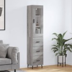 vidaXL Dulap înalt, gri sonoma, 34,5x34x180 cm, lemn prelucrat