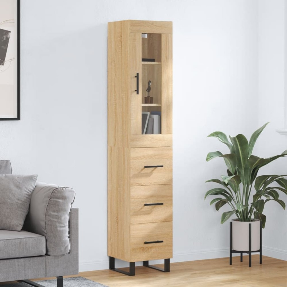vidaXL Dulap înalt, stejar sonoma, 34,5x34x180 cm, lemn prelucrat