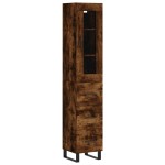 vidaXL Dulap înalt, stejar fumuriu, 34,5x34x180 cm, lemn prelucrat