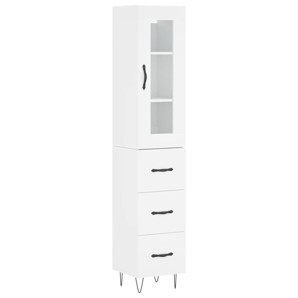 vidaXL Dulap înalt, alb, 34,5x34x180 cm, lemn prelucrat