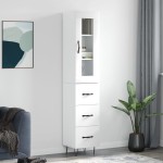 vidaXL Dulap înalt, alb extralucios, 34,5x34x180 cm, lemn prelucrat vidaXL Dulap înalt, alb extralucios, 34,5x34x180 cm, lemn prelucrat