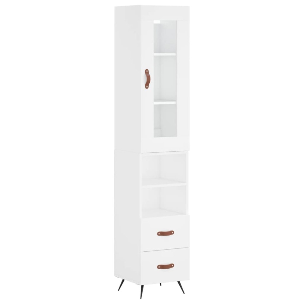 vidaXL Dulap înalt, alb, 34,5x34x180 cm, lemn prelucrat