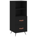 vidaXL Dulap înalt, negru, 34,5x34x180 cm, lemn prelucrat