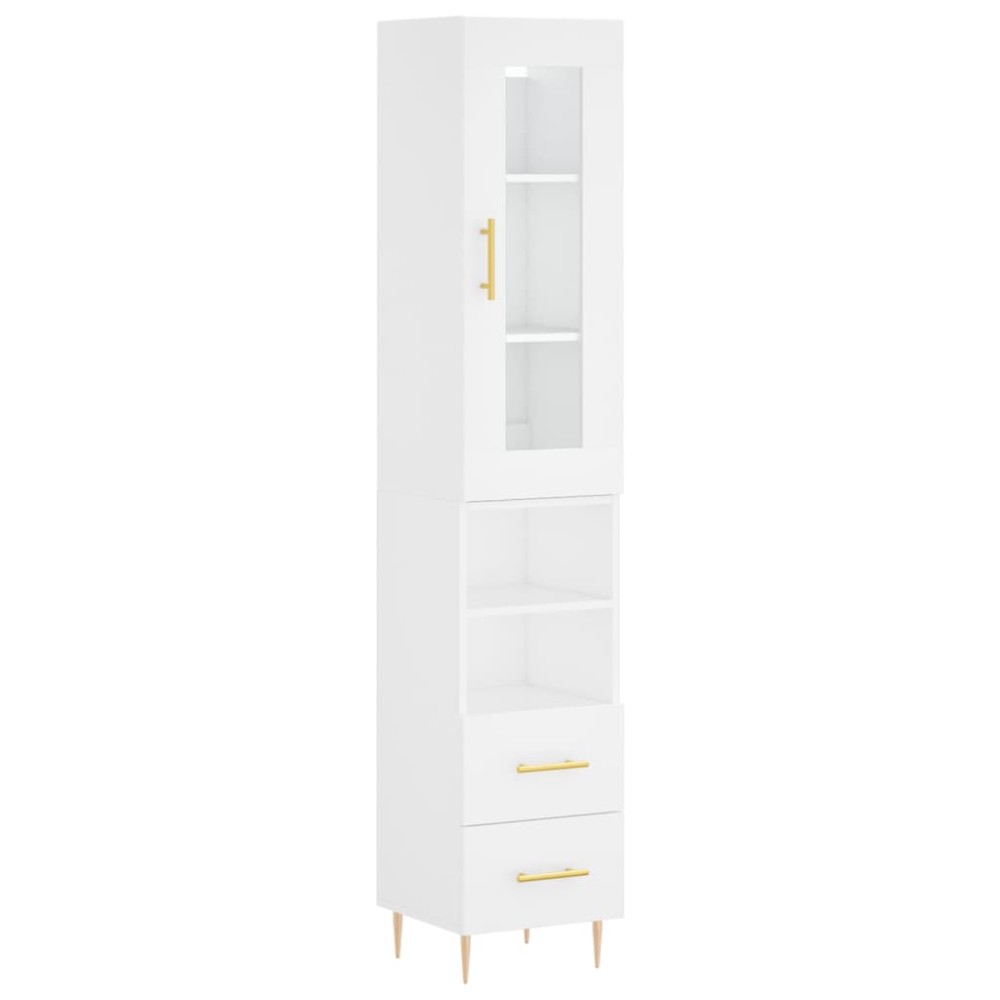 vidaXL Dulap înalt, alb, 34,5x34x180 cm, lemn prelucrat