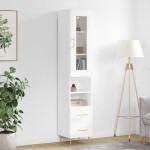 vidaXL Dulap înalt, alb, 34,5x34x180 cm, lemn prelucrat vidaXL Dulap înalt, alb, 34,5x34x180 cm, lemn prelucrat