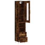 vidaXL Dulap înalt, stejar fumuriu, 34,5x34x180 cm, lemn prelucrat