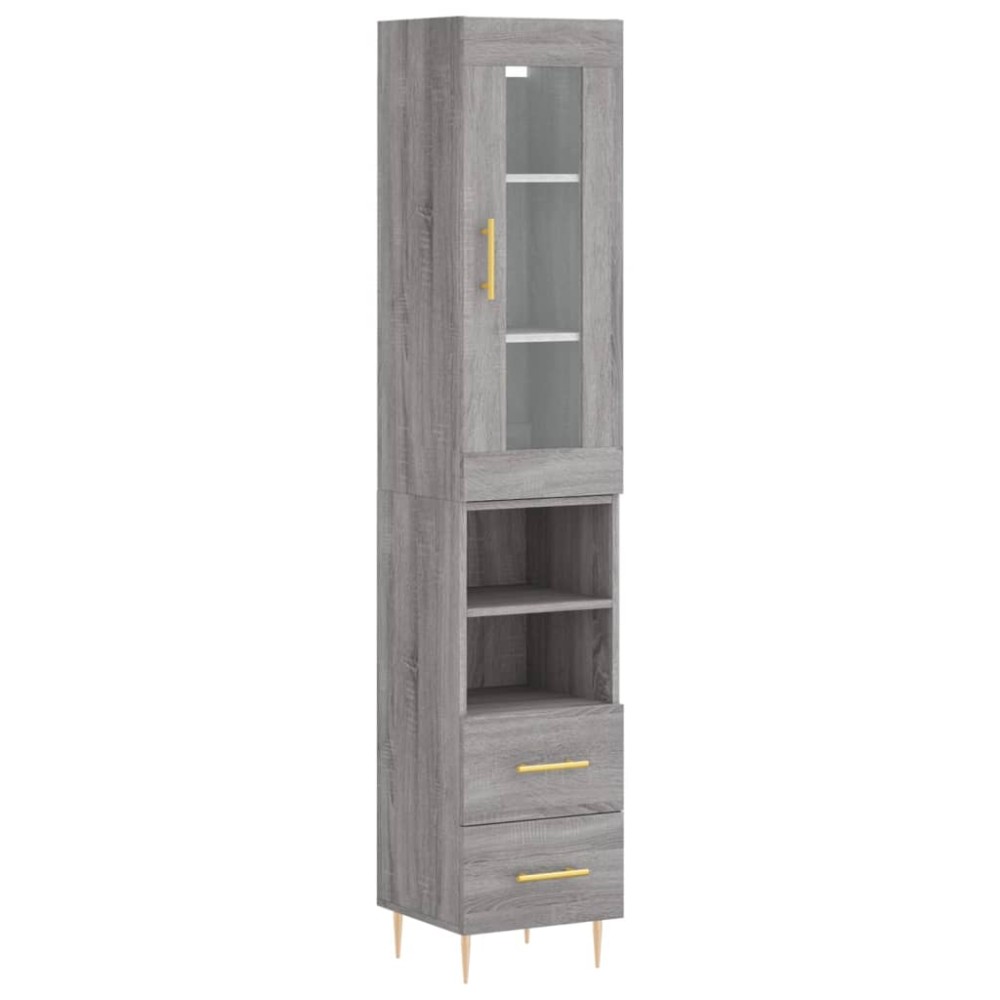 vidaXL Dulap înalt, gri sonoma, 34,5x34x180 cm, lemn prelucrat