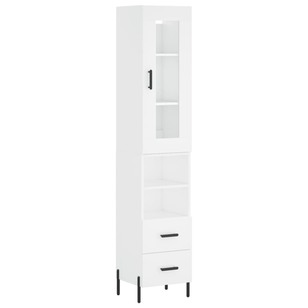 vidaXL Dulap înalt, alb, 34,5x34x180 cm, lemn prelucrat