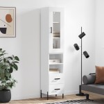 vidaXL Dulap înalt, alb, 34,5x34x180 cm, lemn prelucrat vidaXL Dulap înalt, alb, 34,5x34x180 cm, lemn prelucrat