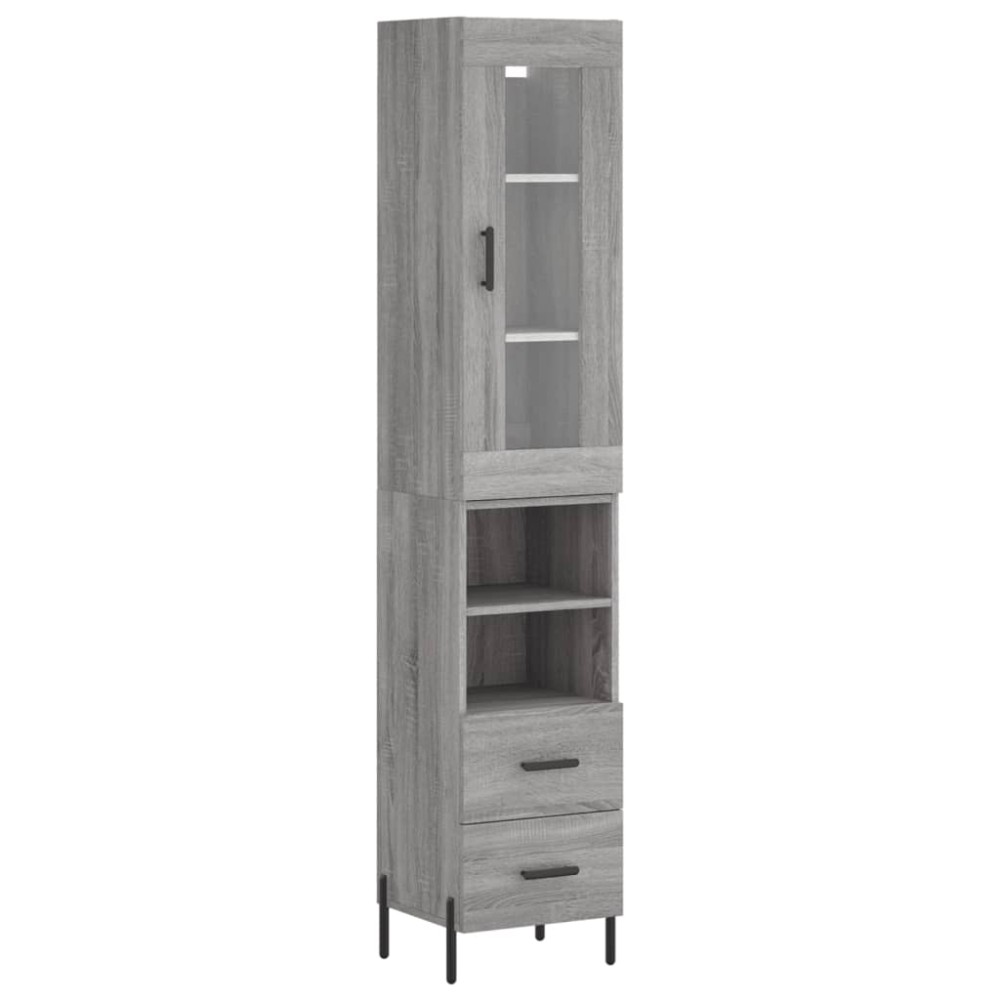 vidaXL Dulap înalt, gri sonoma, 34,5x34x180 cm, lemn prelucrat