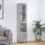 vidaXL Dulap înalt, gri beton, 34,5x34x180 cm, lemn prelucrat vidaXL Dulap înalt, gri beton, 34,5x34x180 cm, lemn prelucrat