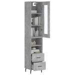 vidaXL Dulap înalt, gri beton, 34,5x34x180 cm, lemn prelucrat vidaXL Dulap înalt, gri beton, 34,5x34x180 cm, lemn prelucrat