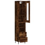 vidaXL Dulap înalt, stejar fumuriu, 34,5x34x180 cm, lemn prelucrat