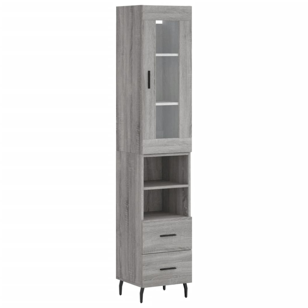 vidaXL Dulap înalt, gri sonoma, 34,5x34x180 cm, lemn prelucrat