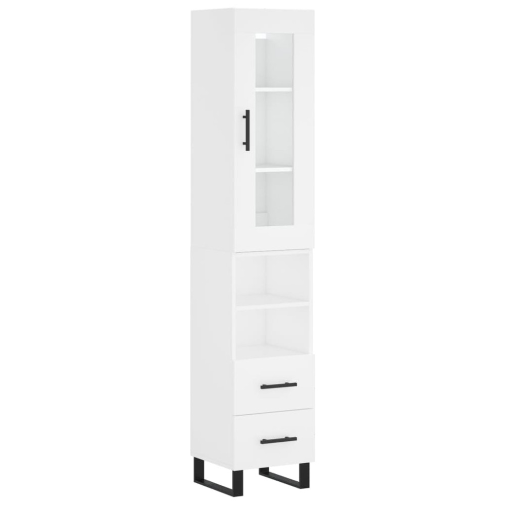 vidaXL Dulap înalt, alb, 34,5x34x180 cm, lemn prelucrat