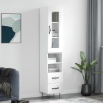 vidaXL Dulap înalt, alb, 34,5x34x180 cm, lemn prelucrat vidaXL Dulap înalt, alb, 34,5x34x180 cm, lemn prelucrat