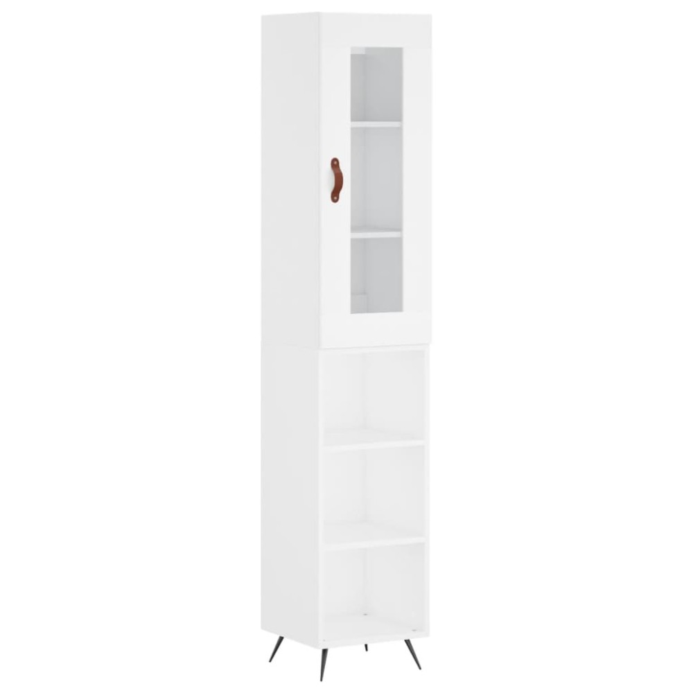 vidaXL Dulap înalt, alb, 34,5x34x180 cm, lemn prelucrat