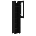 vidaXL Dulap înalt, negru, 34,5x34x180 cm, lemn prelucrat