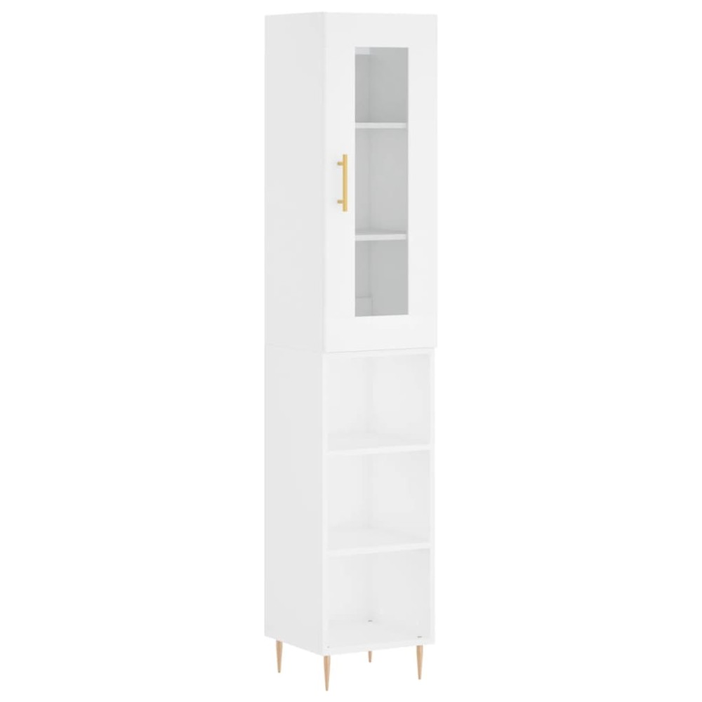 vidaXL Dulap înalt, alb, 34,5x34x180 cm, lemn prelucrat